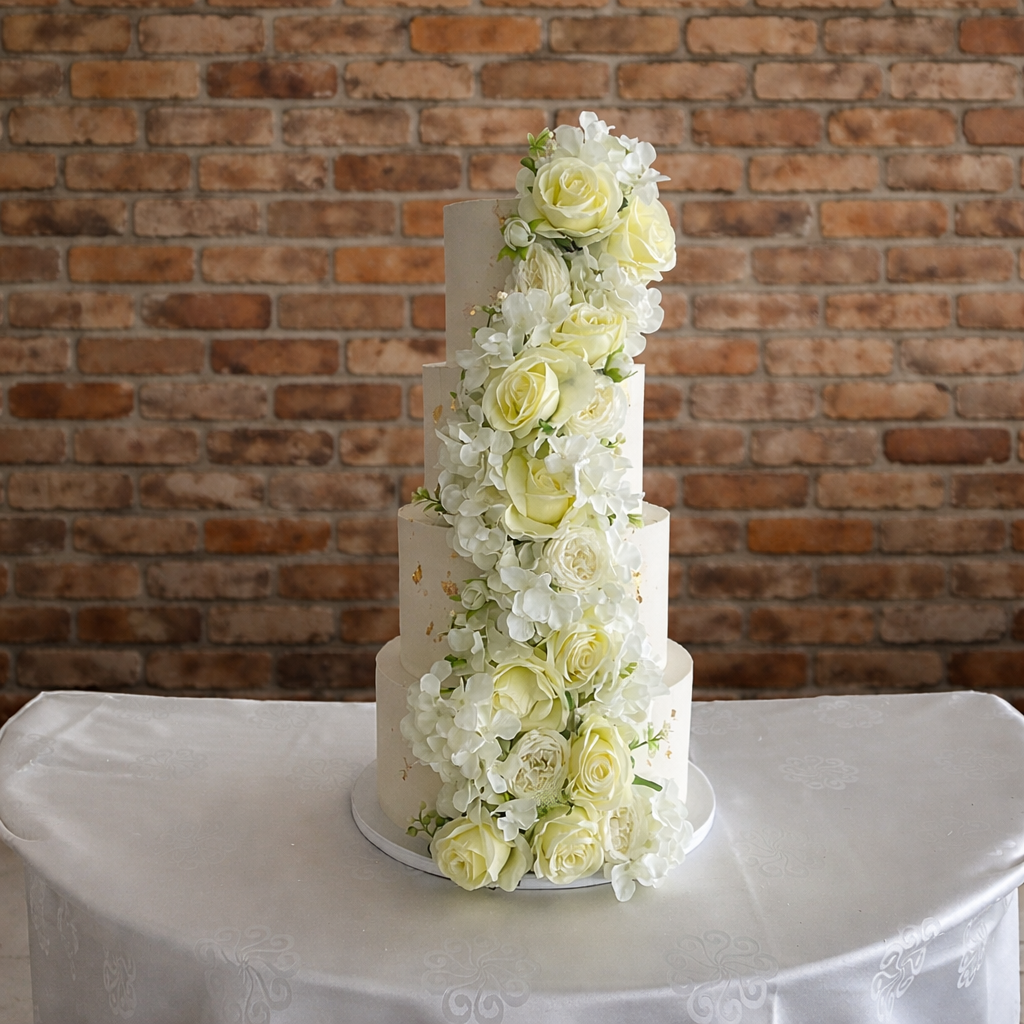 Floral Gold Leaf Cascade Cake
