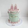 Piped Bunny Birthday Cake