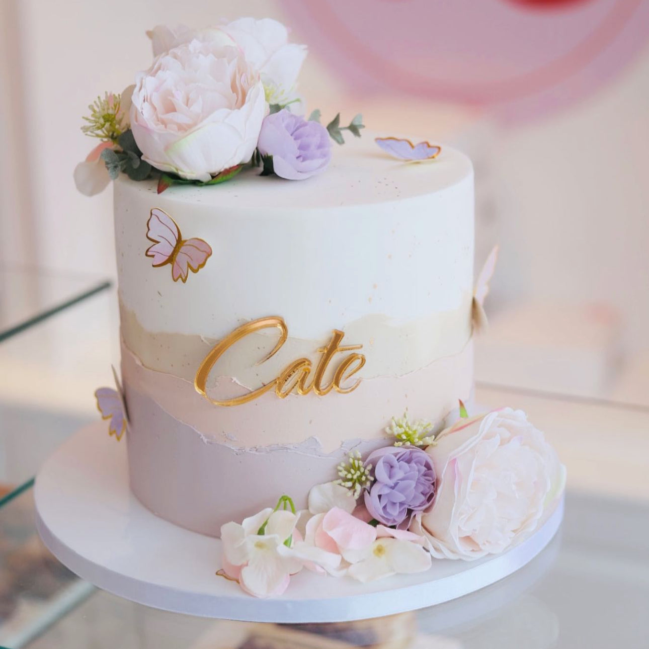 Floral Butterfly Birthday Cake