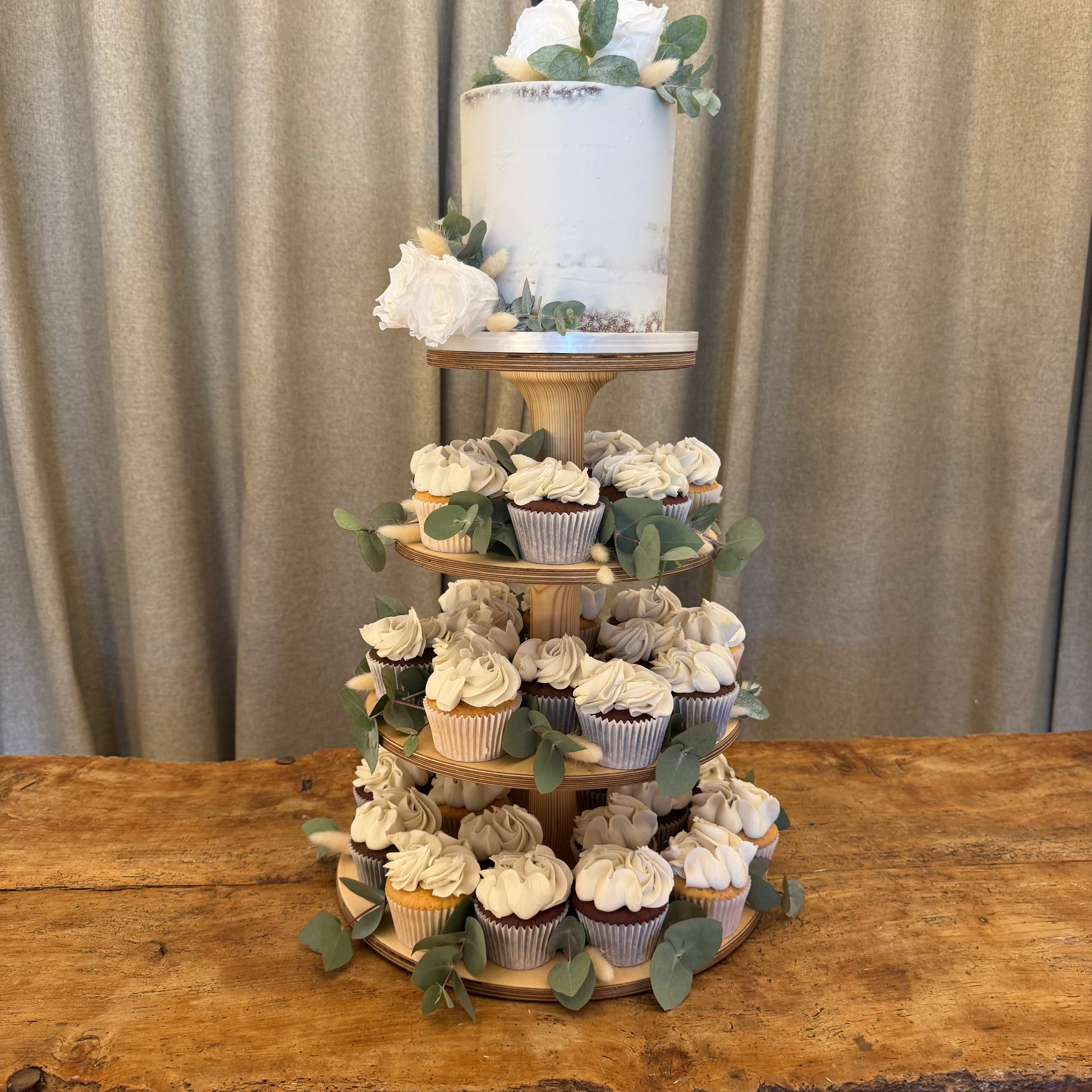 Semi Naked Wedding Cupcake Tower