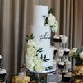 White Floral Wedding Cake