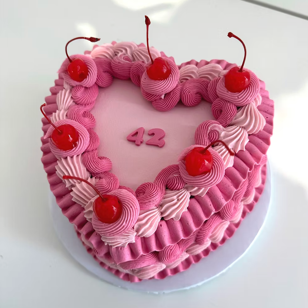 Lambeth Heart Birthday Cake