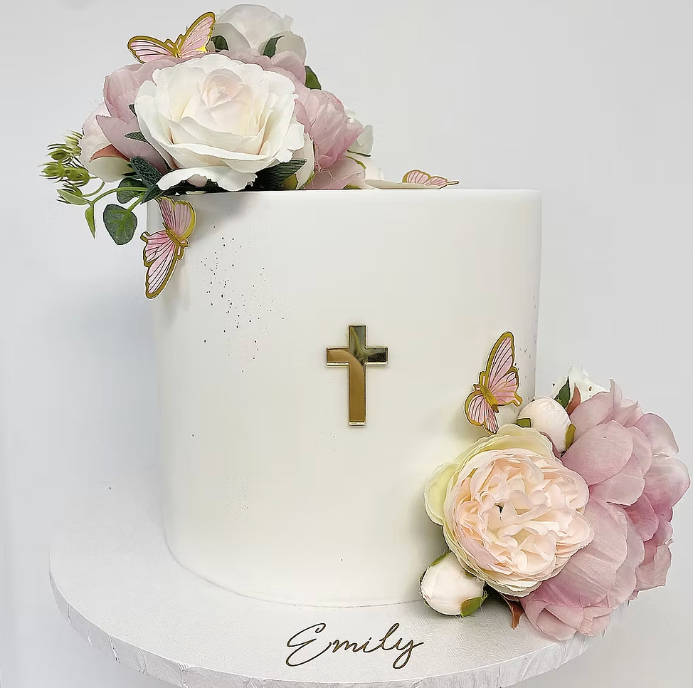 Floral Christening Cake