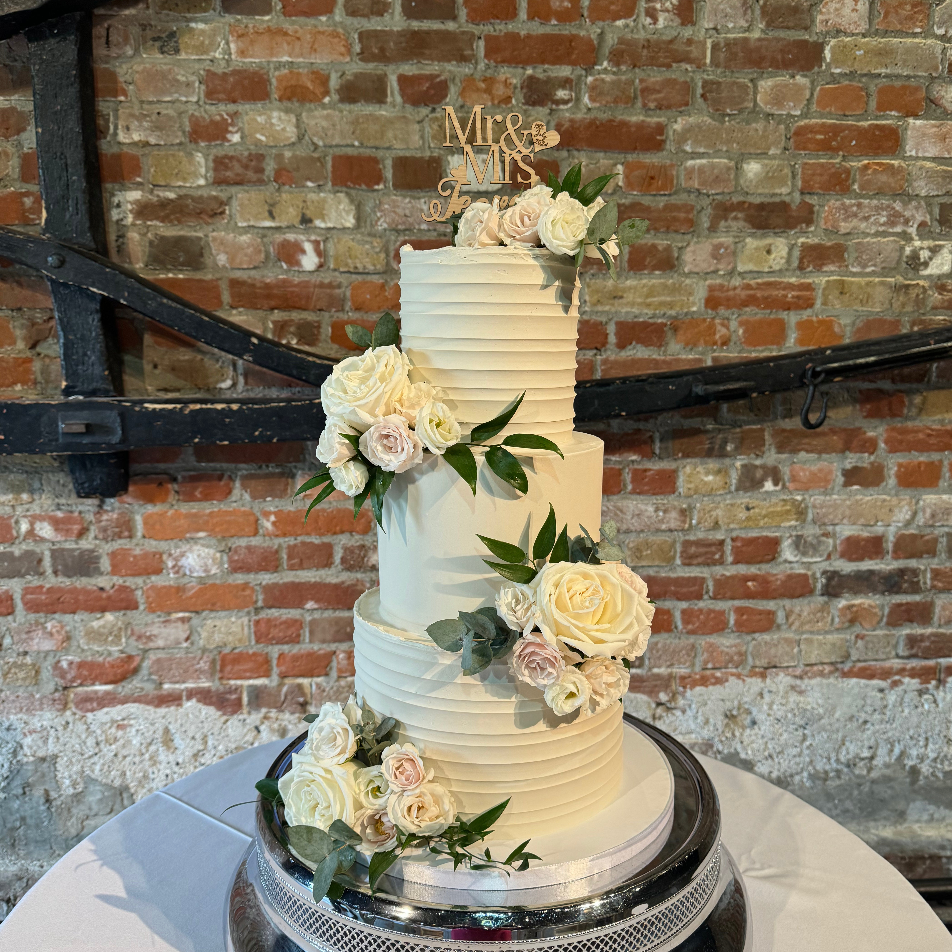 Ridged and Smooth Wedding Cake