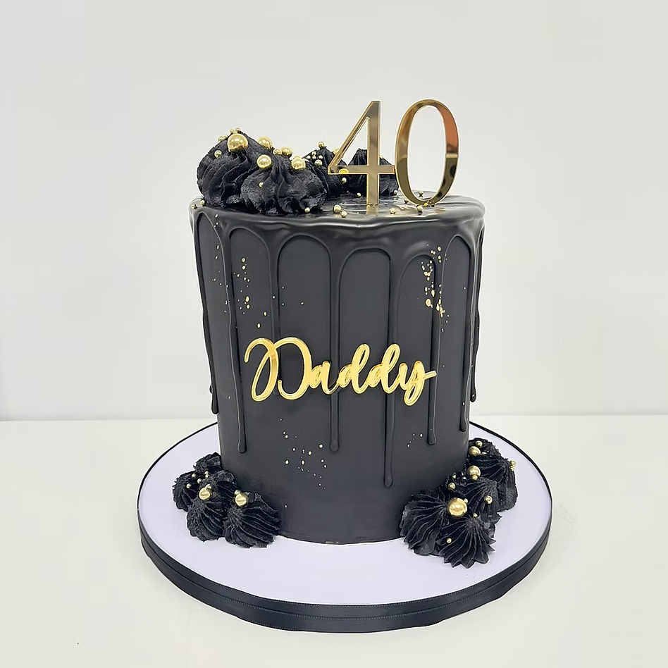 Drip Piped Birthday Cake